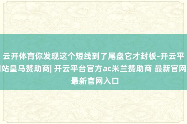 云开体育你发现这个短线到了尾盘它才封板-开云平台网站皇马赞助商| 开云平台官方ac米兰赞助商 最新官网入口