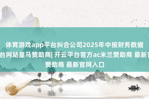 体育游戏app平台纠合公司2025年中报财务数据-开云平台网站皇马赞助商| 开云平台官方ac米兰赞助商 最新官网入口