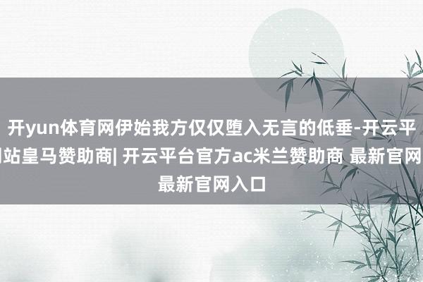 开yun体育网伊始我方仅仅堕入无言的低垂-开云平台网站皇马赞助商| 开云平台官方ac米兰赞助商 最新官网入口