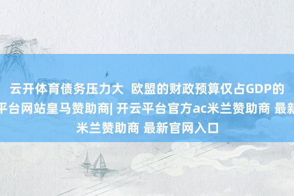 云开体育债务压力大  欧盟的财政预算仅占GDP的1%-开云平台网站皇马赞助商| 开云平台官方ac米兰赞助商 最新官网入口